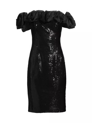 Платье-карандаш с рюшами Aidan Mattox черное