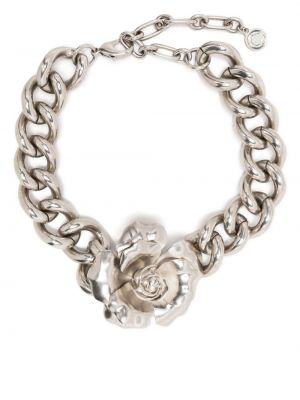 Floral choker Roberto Cavalli sølv