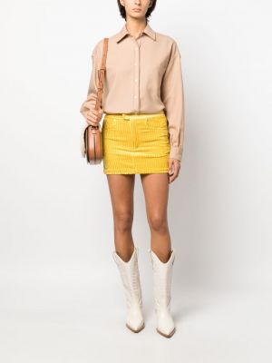 Manšestrové mini sukně Isabel Marant žluté