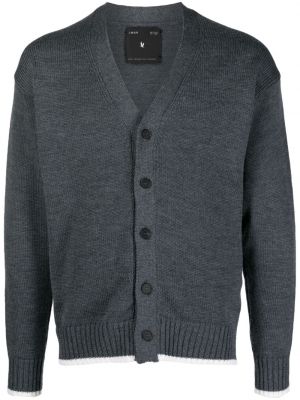 Cardigan di lana in lana merino con scollo a v Low Brand grigio