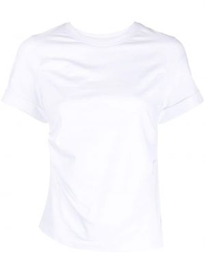 Bombažna majica z draperijo Victoria Beckham bela