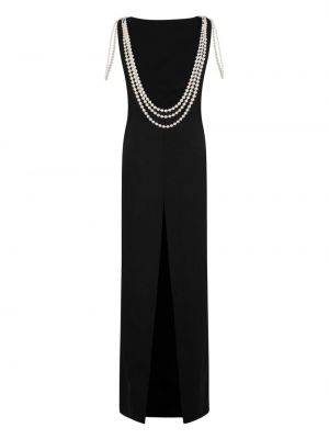 Večerní šaty s perlami Dsquared2 černé