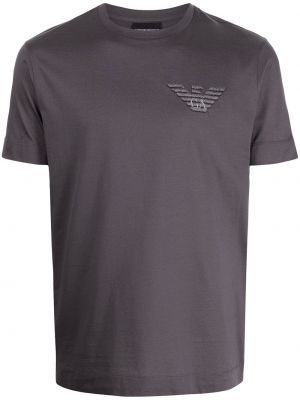 Camiseta con bordado Emporio Armani gris