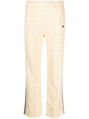 Pantaloni cu imagine din jacard Wales Bonner galben