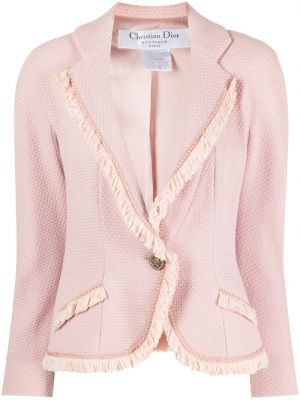 Sacou de lână din tweed Christian Dior Pre-owned roz