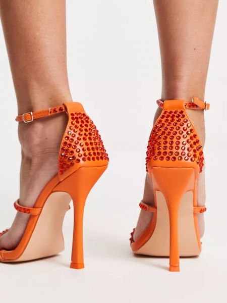 Босоножки на каблуке Public Desire оранжевые