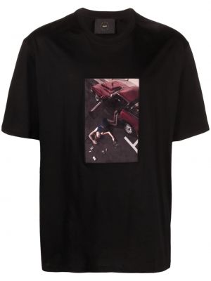 Βαμβακερή μπλούζα με σχέδιο Limitato μαύρο