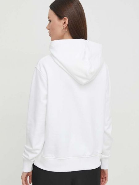 Pamut kapucnis melegítő felső Calvin Klein Jeans fehér