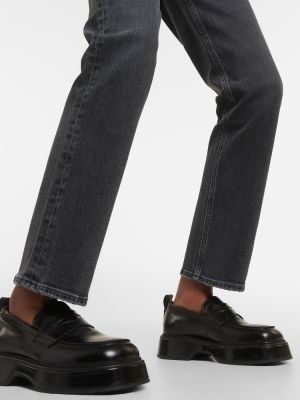 Slim fit kõrge vöökohaga kitsa lõikega teksapüksid Agolde hall