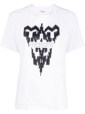 T-shirt aus baumwoll mit print Marant Etoile weiß