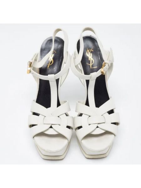 Sandalias de cuero retro Yves Saint Laurent Vintage blanco