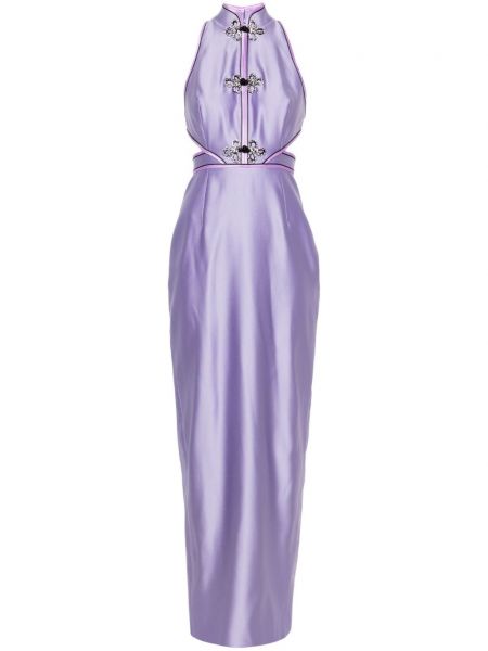 Rochie dreaptă din satin fără mâneci Huishan Zhang violet