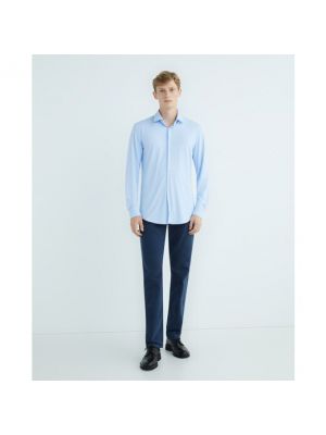 Camisa slim fit manga larga Hugo azul