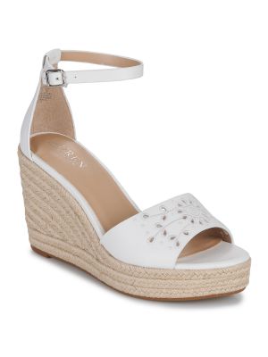 Sandale cu pană Lauren Ralph Lauren alb