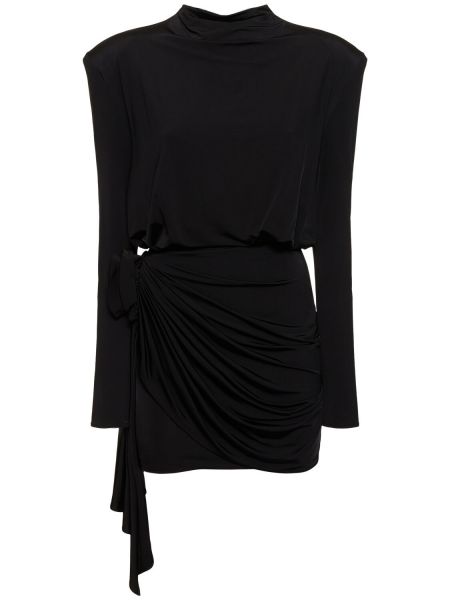Μini φόρεμα από ζέρσεϋ ντραπέ Magda Butrym μαύρο