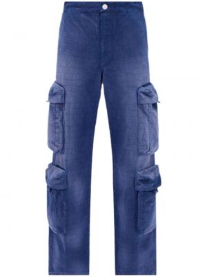 Žakárové bavlněné džíny Amiri modré