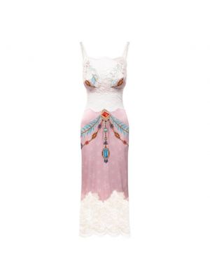 Платье из вискозы Paco Rabanne, розовое
