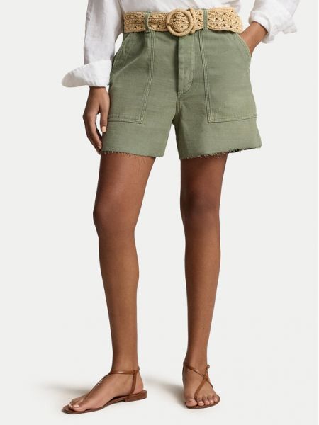 Bavlnené priliehavé šortky Polo Ralph Lauren zelená
