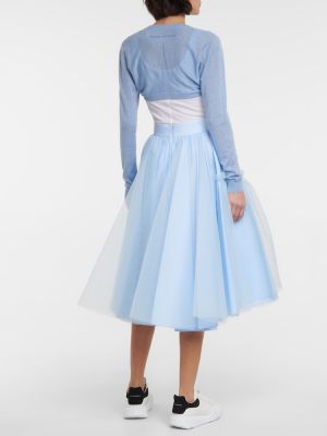 Midi sijonas iš tiulio Alexander Mcqueen mėlyna