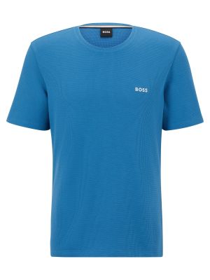 Хлопковая футболка с вышивкой Hugo Boss синяя