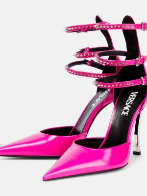 Calzado de cuero Versace rosa