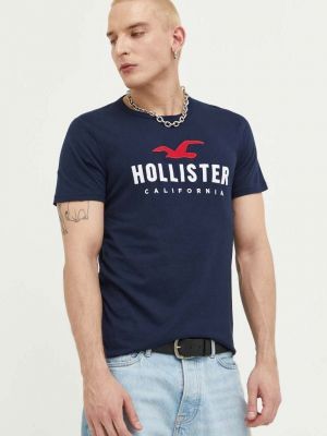 Памучна тениска с дълъг ръкав с апликация Hollister Co.