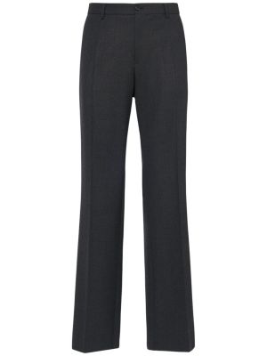 Flanelové vlněné kalhoty Dolce & Gabbana šedé