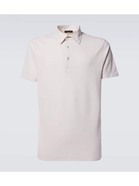 Poloshirt i bomuld Loro Piana hvid