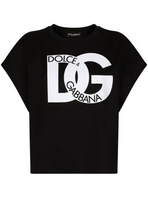 Tričko s potiskem Dolce & Gabbana černé