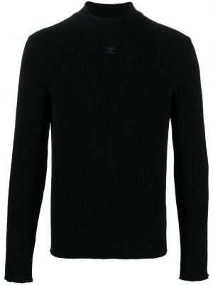 Μακρύ πουλόβερ με κέντημα Courreges μαύρο