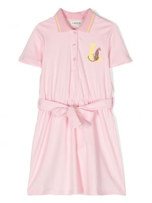 Vestito con stampa Lanvin Enfant rosa
