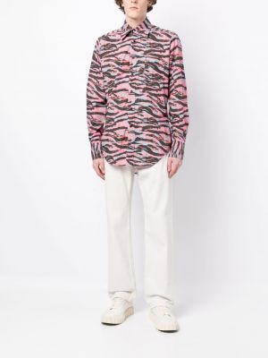 Hemd aus baumwoll mit print mit zebra-muster Erl pink