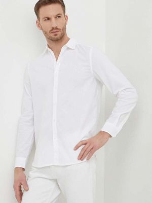 Памучна риза Sisley бяло
