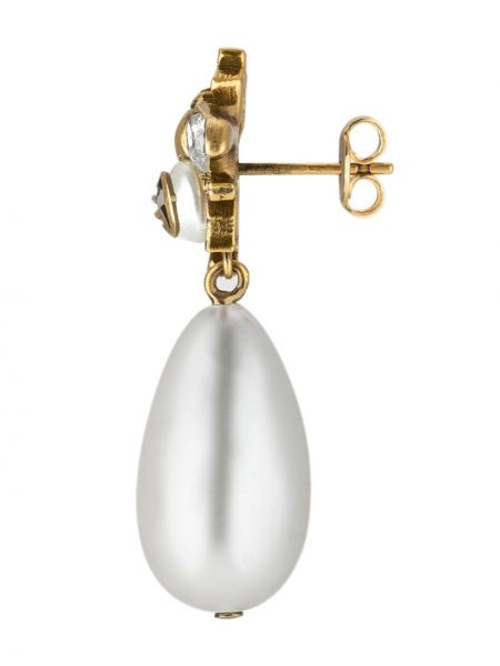 Křišťálové náušnice s perlami Gucci