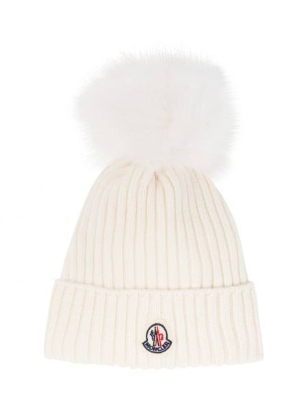 Uld pels hue for piger Moncler Enfant hvid