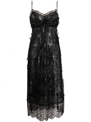 Vestito con paillettes trasparente Simone Rocha nero
