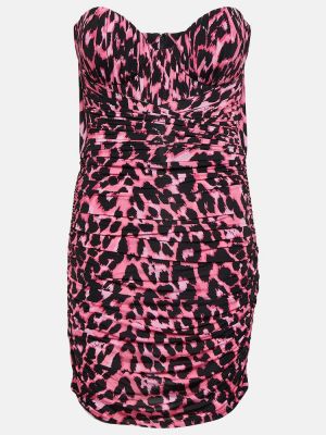 Vestito con stampa leopardato Alex Perry rosa