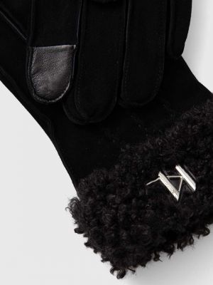 Rokavice iz semiša Karl Lagerfeld črna