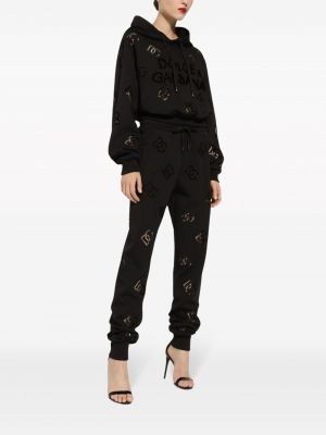 Haftowane spodnie sportowe Dolce And Gabbana czarne