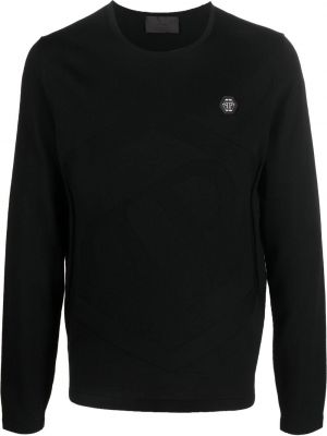 Pullover mit rundem ausschnitt Philipp Plein schwarz
