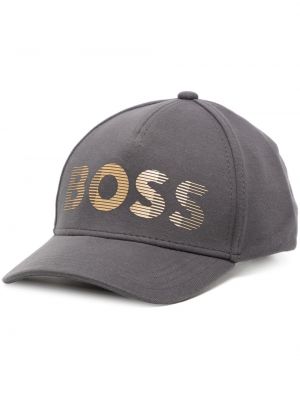 Raštuotas medvilninis kepurė su snapeliu Boss