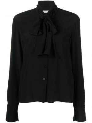 Копринена блуза с панделка Stella Mccartney черно