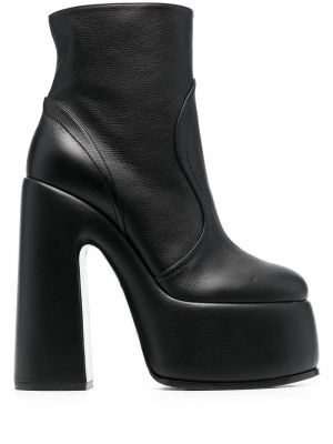 Bottines en cuir à talons Casadei noir