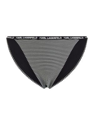 Bikini w paski Karl Lagerfeld Beachwear srebrny