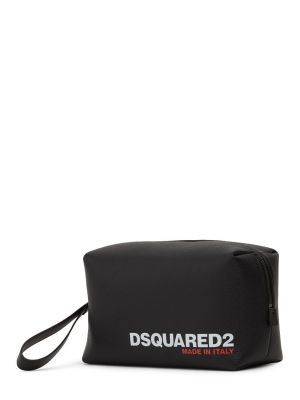 Kožená taška Dsquared2 čierna