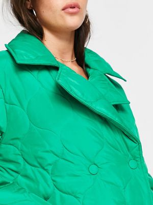 Стеганая куртка Miss Selfridge зеленый