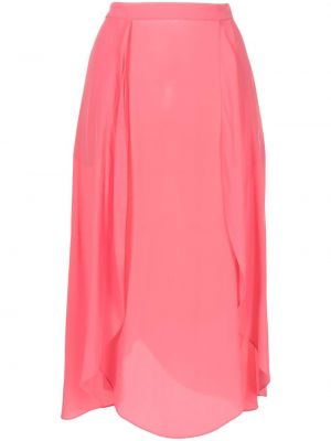 Asymmetrisk silke midiskjørt Stella Mccartney rosa