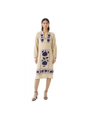 Beżowa sukienka długa Antik Batik