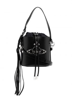 Vivienne Westwood Orb-logo studded bucket bag - Noir