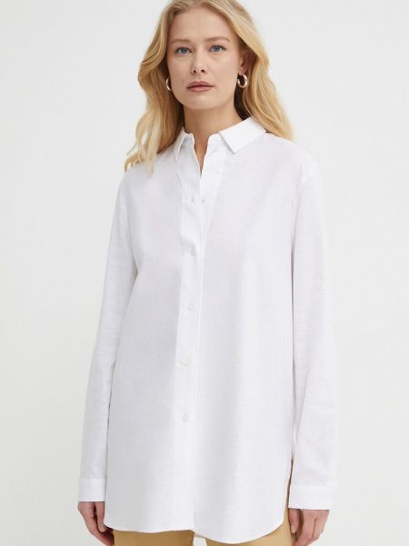Lanena košulja Armani Exchange bijela